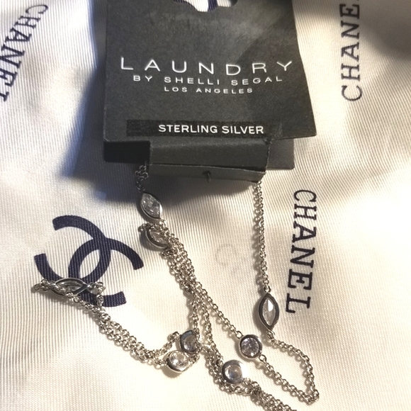 LAUNDRY by Shelli Segal STERLING Crystal Necklace - Picture 5 of 7
